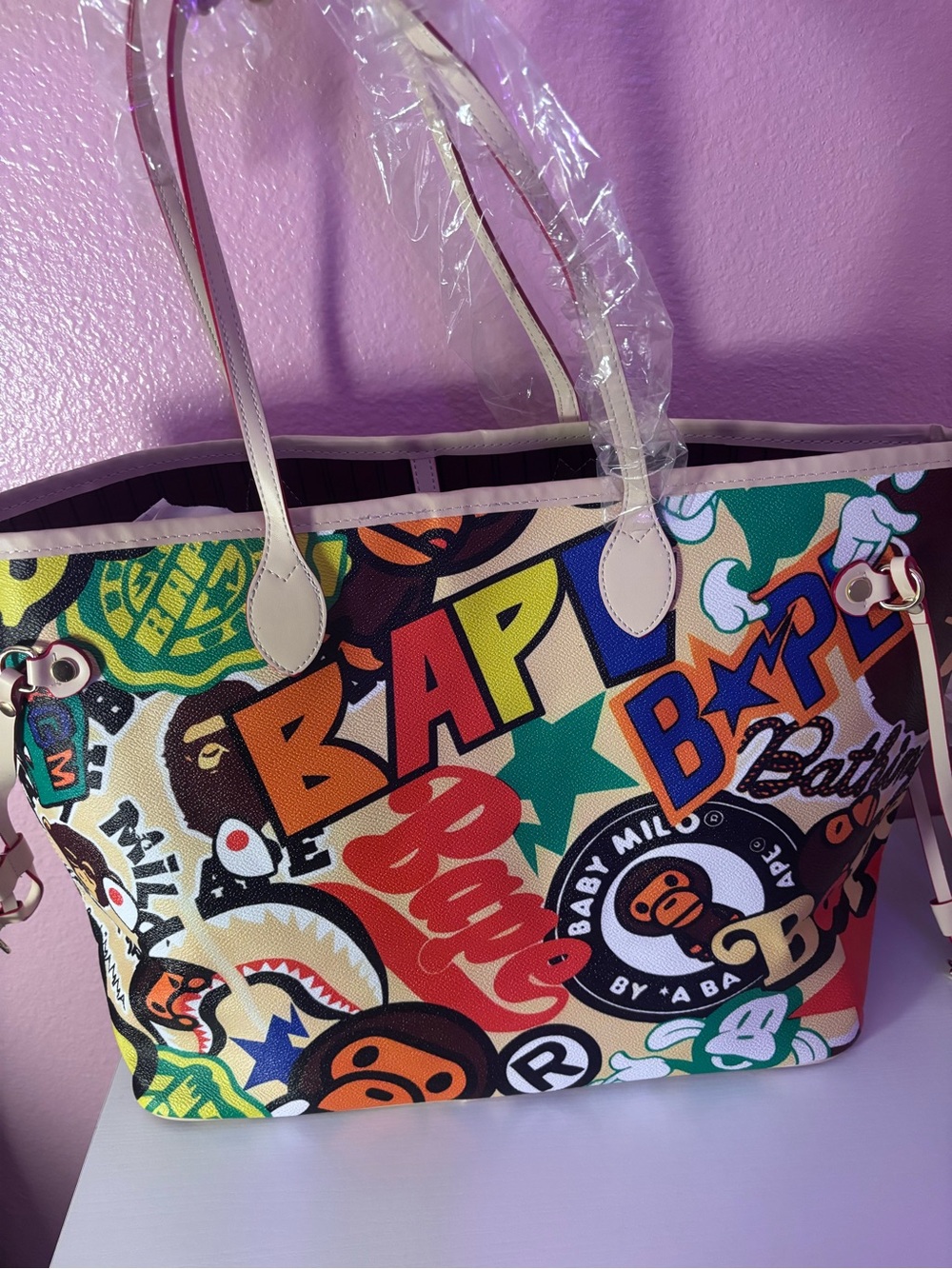 Multicolor Graphic Tote Bag